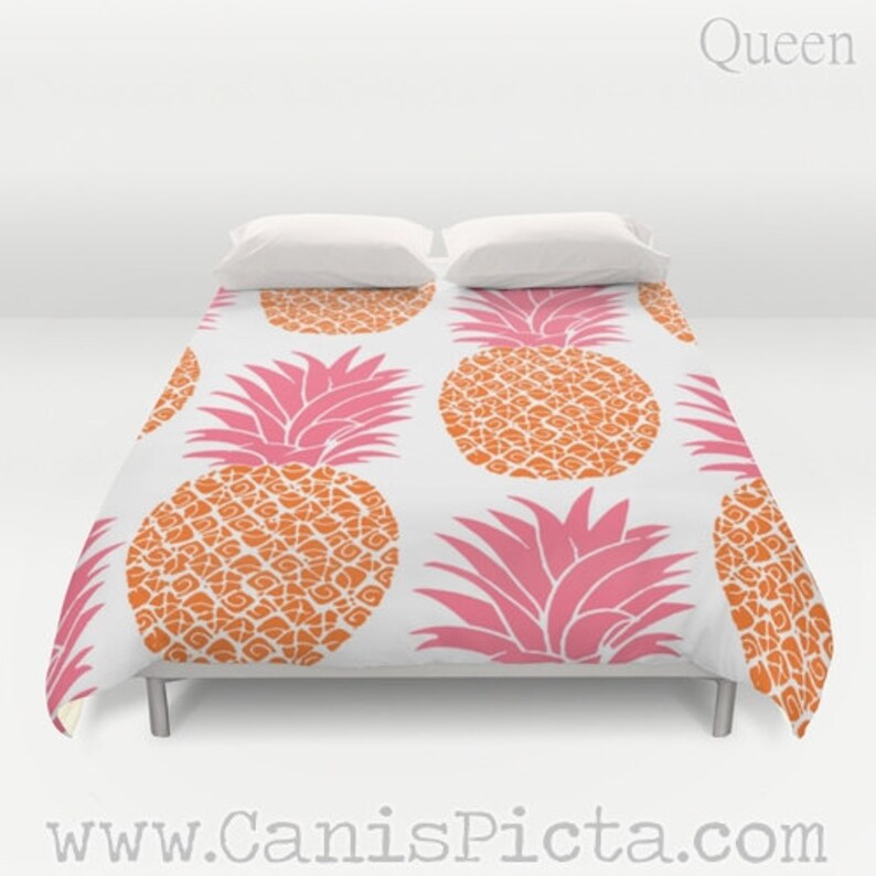 Duvet Cover Pineapple Ananas Queen Or King Size Tropical Sweet Etsy