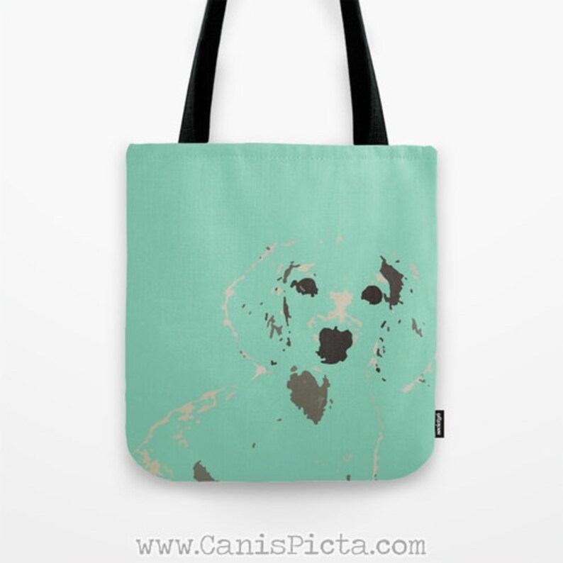 Mint Dachshund Graphic Print Tote Bag Dog Doxie Pet Doxie Back Etsy