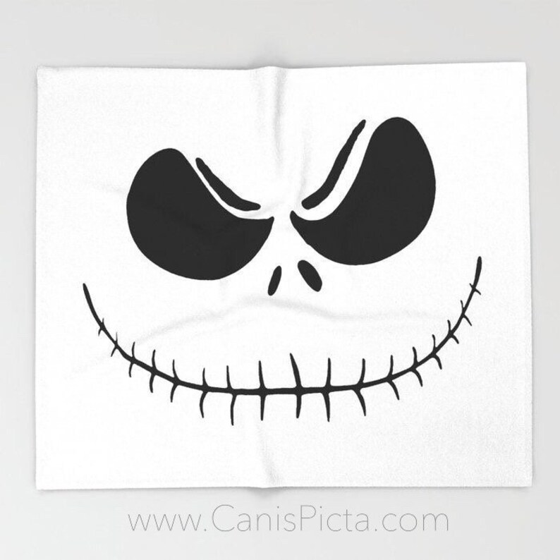 Nightmare Before Christmas Jack Blanket Throw Fleece Home Decor Decorative Gift Couch Halloween Skellington Nmbc Fandom Black White Face Fan