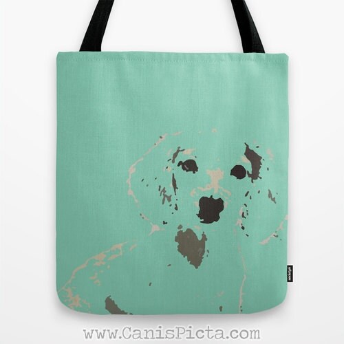 Mint Dachshund Graphic Print Tote Bag Dog Doxie Pet Doxie Back Etsy