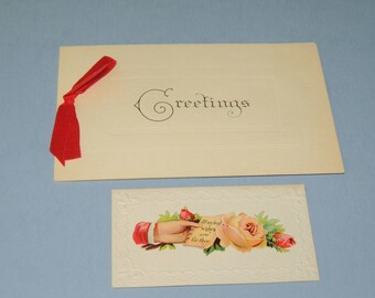 Antqiue Christmas card and Calling Card