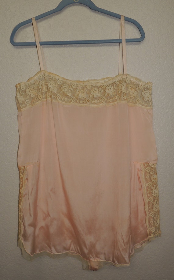 1930s Pink with Lace TEDDY, tag size 44