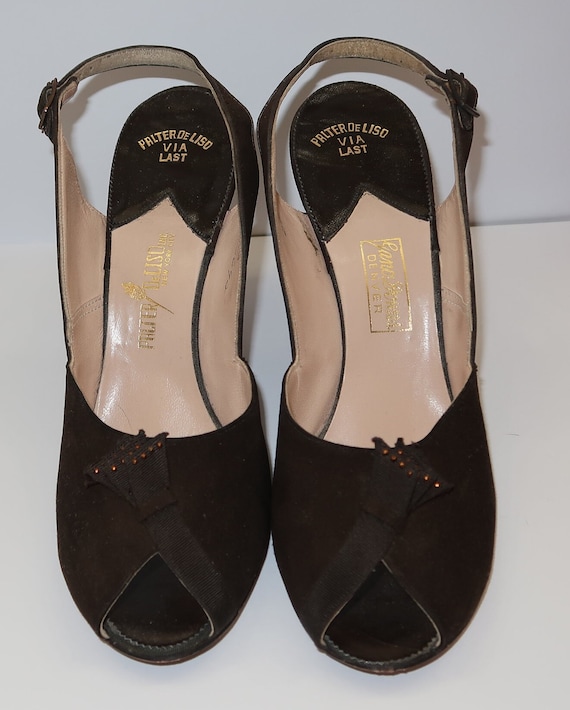 1950s PALTER DeLISO New York City Brown Suede Ope… - image 3