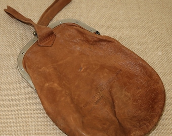 Victorian "Merchants National Bank, Wadena Minnesota" leather bank bag made into a purse