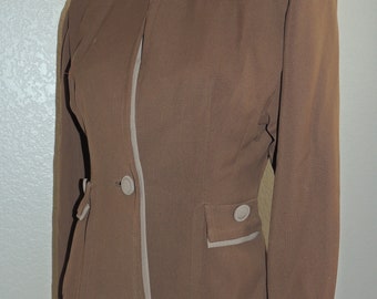 1940s Moca brown suit Jacket with tan Trim