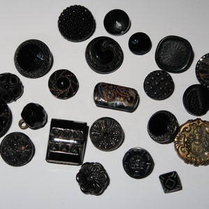 Old Ornate Glass and Plastic Button Lot