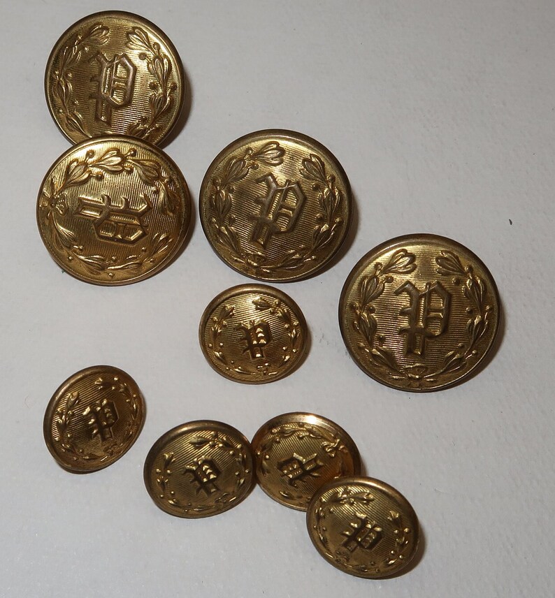 9 Old POLICE Uniform Buttons, Waterbury Button Company - Etsy