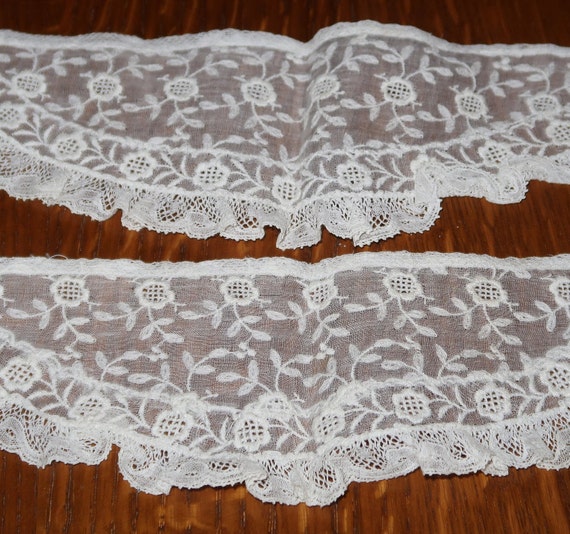 Antique Collar, Embroidery with Lace - image 1