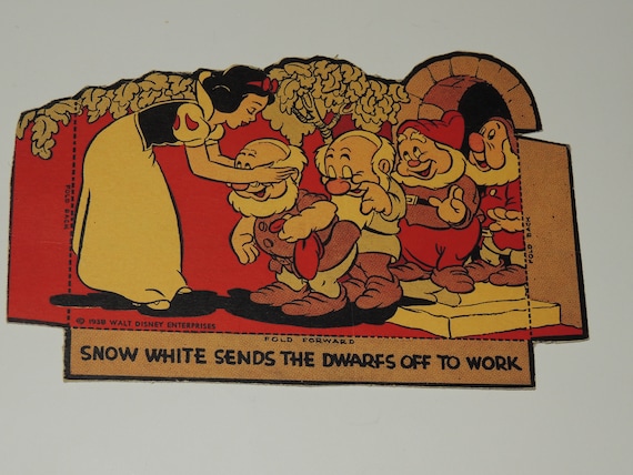 1938 Walt Disney Snow White Cardboard Standup, Cereal Premium