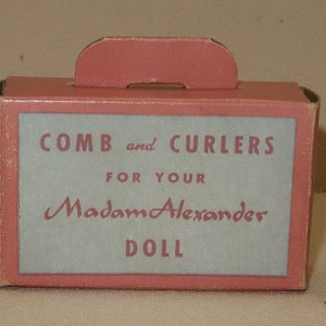 Vtg Madam Alexander Comb and Curlers for your Doll in a Cardboard &quot;suitcase&quot;