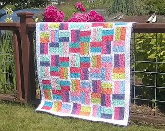 Simply Jelly Quilt Pattern PDF Instant Download, Made With A Jelly Roll