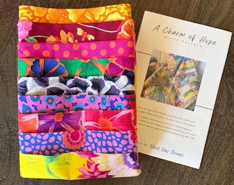 A Charm Of Hope Quilt Kit With Curated Kaffe Fassett Fabrics-Here Comes the Sun
