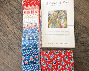 Last One, A Charm of Hope Quilt Kit, Red White Blue Centennial Celebration Fabric