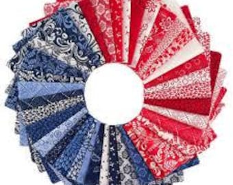 Last One, Let's Do The Twist Quilt Kit: Red White Blue 57" x 65"