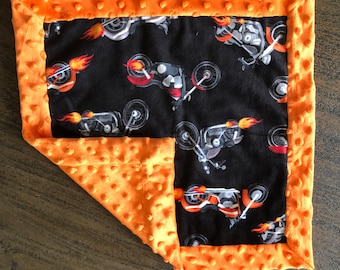 Motorcycle Minky Lovey Blanket