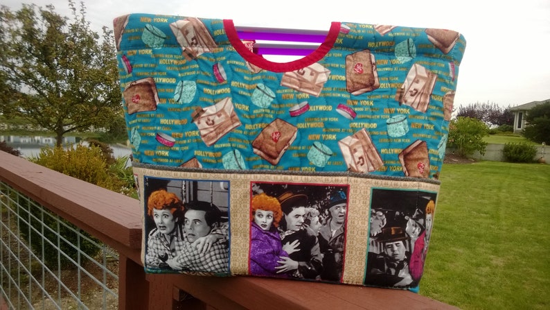 LAST 1 I Love Lucy Route 66 Car Show Precut Bag Kit I Love Lucy Car Show /& Batik Fabric set of handles Includes: The Stroller Pattern