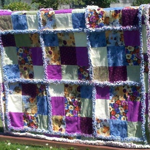 Fringed Garden Rag Quilt Pattern PDF Instant Download