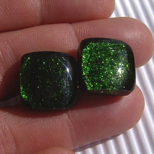 Glass Cufflinks - Mens Jewelry - Green Cufflinks - Fused Glass Jewelry - T Bar Cufflinks - MADE TO ORDER