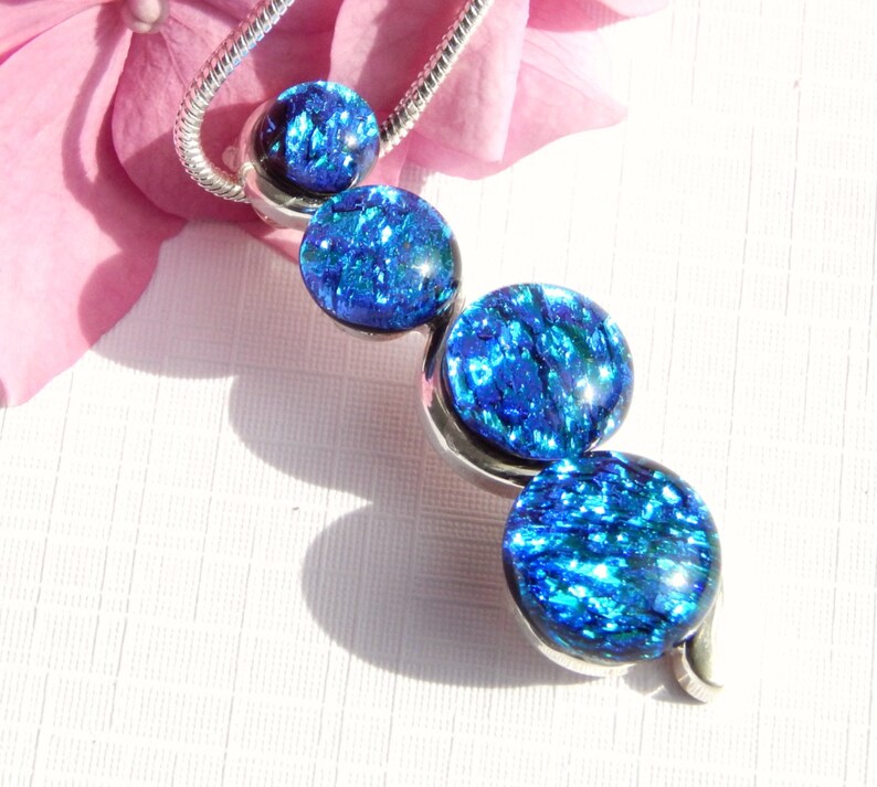 Dichroic Pendant Fused Glass Jewelry Blue Snake - Glass Jewelry Pendants Dichroic Pendant Fused Glass Jewelry Blue Snake - Glass Jewelry Pendants