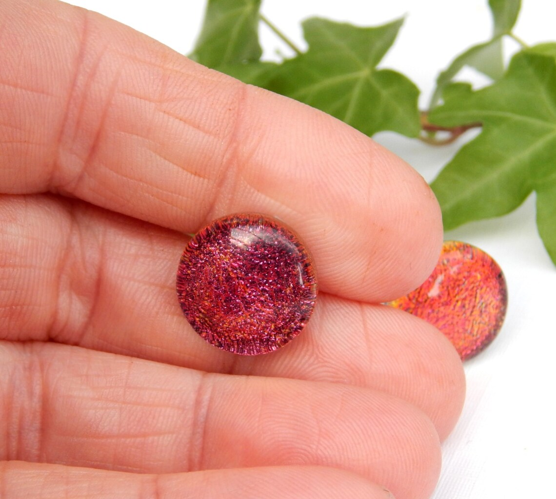 Candy Apple Red Dichroic Glass T Bar Cufflinks Fused Glass Etsy UK