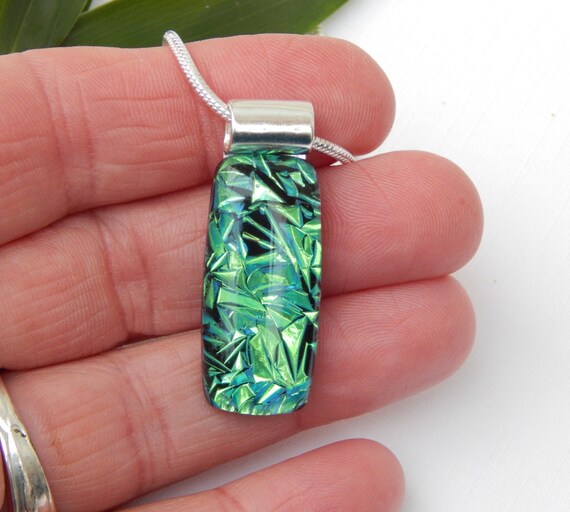 dichroic glass necklace