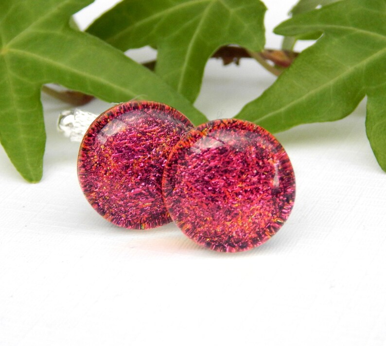 Candy Apple Red Dichroic Glass T Bar Cufflinks Fused Glass - Etsy UK