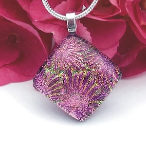 Pink glass hotsell necklace