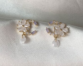 C Flower Pastel Studs