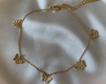 Dainty Butterfly Charm Anklet