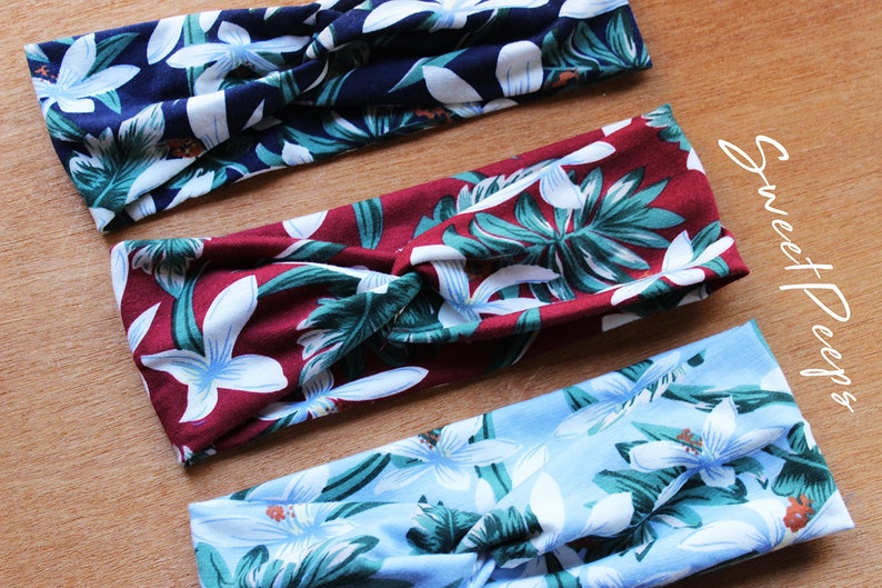 Tropical Headband Summer Bandana Headband Bandana Denim Etsy