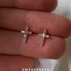 Tiny Cross Studs image 2