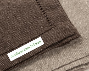 grüne Wäsche Etiketten mit Namen, Aufbügler für Uniformen und Arbeitskleidung