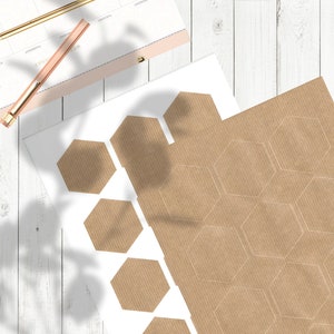 sechseckige Kraft Etiketten 52 x 60 mm in Wabenform