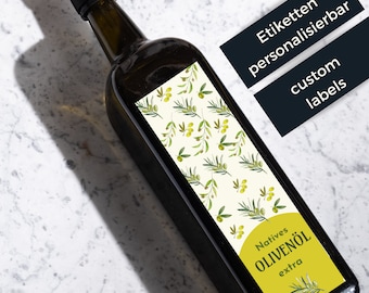 custom olive oil labels for oil bottles personalized with your text