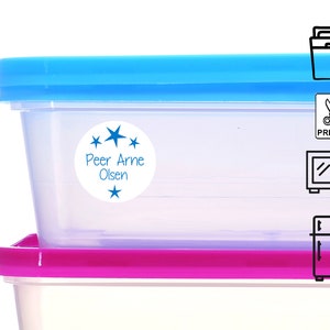 50 mini kids name labels with stars