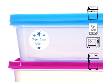 50 mini kids name labels with stars