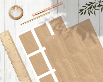 brown kraft labels 55 x 85 mm for bottles and jars