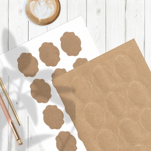 Etichette in carta kraft con bordo ondulato 47 x 60 mm per etichette da marmellata o adesivi con nome