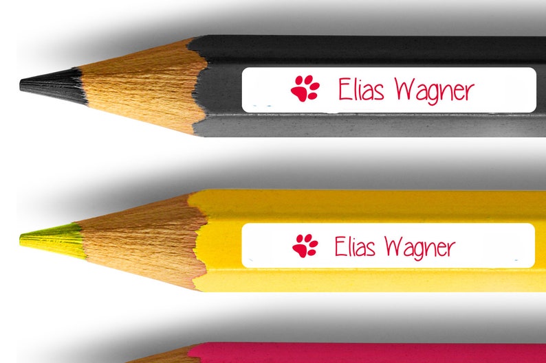 50 pencil labels with paw dishwasher proof 38 x 6 mm | Etsy