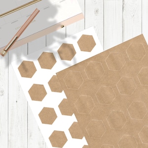 sechseckige Kraft Etiketten 39 x 45 mm in Wabenform
