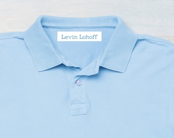 blue personalized iron on name labels,  laundry labels for clothing