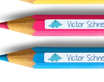 dinosaur pencil labels with name, name labels