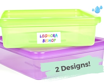 Naamstickers in regenboogkleuren, waterdichte adresstickers, gepersonaliseerde etiketten in felle kleuren