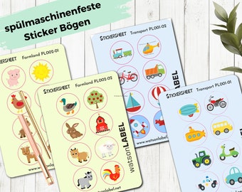 dishwasher-safe farmland and transport stickers