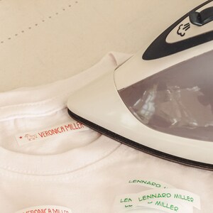 personalised iron-on name labels for clothing with sun orange image 2