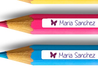 50 pencil labels with butterfly dishwasher proof
