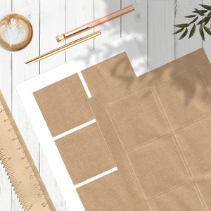 etichette kraft marroni 80 x 80 mm per bottiglie e barattoli