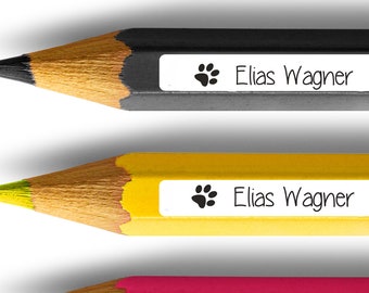 50 pencil labels with paw dishwasher proof 38 x 6 mm