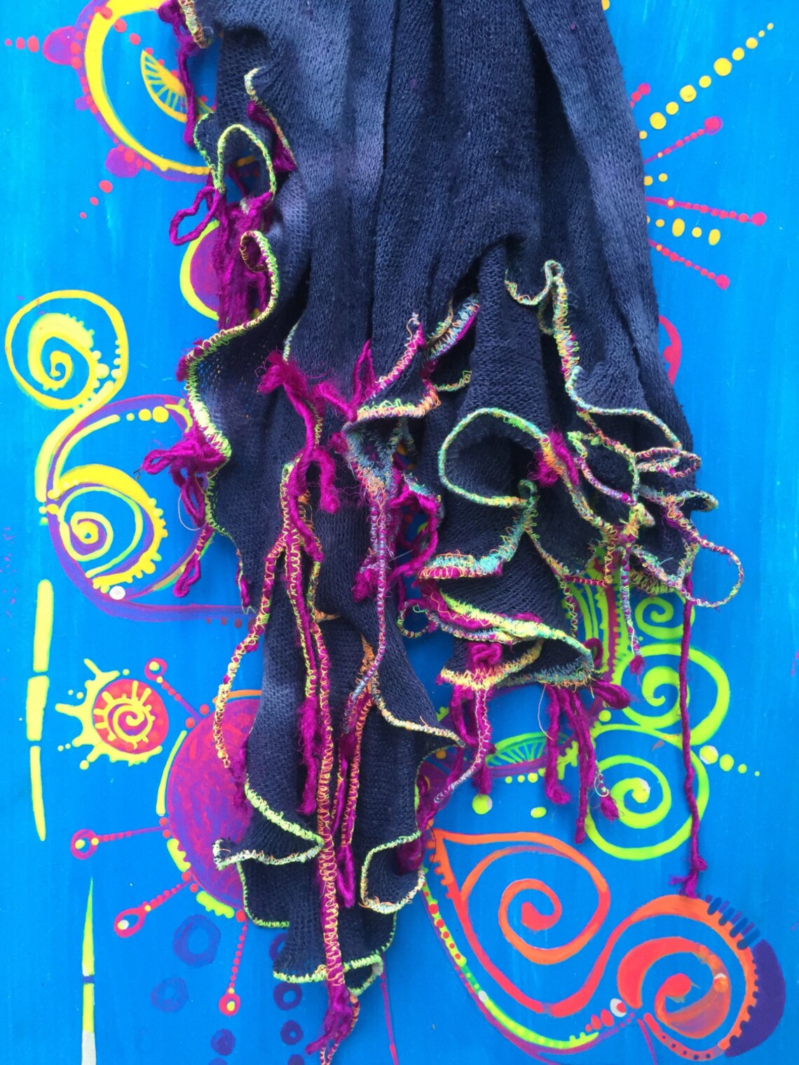 Rave Scarf Neon hand made scarf. Hand dyed cloth neon Banana Etsy