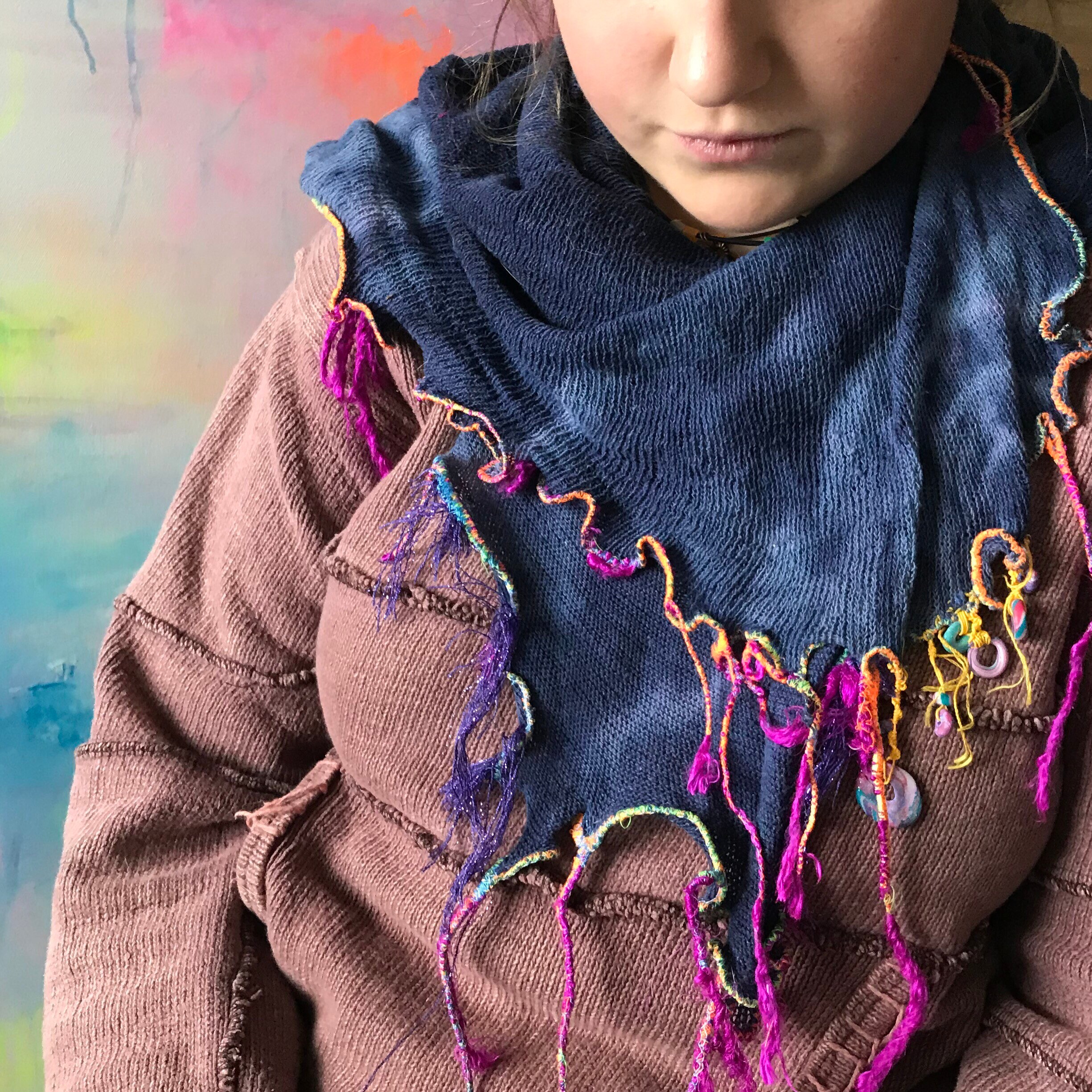 Rave Scarf Neon hand made scarf. Hand dyed cloth neon Banana Etsy